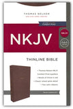 NKJV -  THINLINE BROWN  LEATHERSOFT VALUE