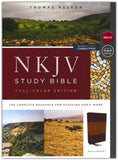 NKJV - STUDY FULL COLOUR 2 TONE BROWN  LS