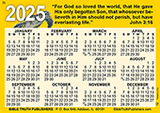 WALLET CALENDARS 2025 - PACK OF 100 - GOSPEL