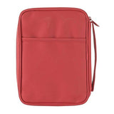 BIBLE CASE - RED VINYL W/CROSS LG